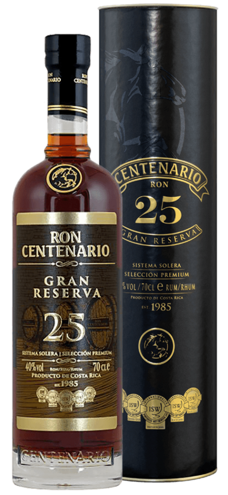 Rum Centenario 25 Gran Reserva 40% 0,7L Tuba