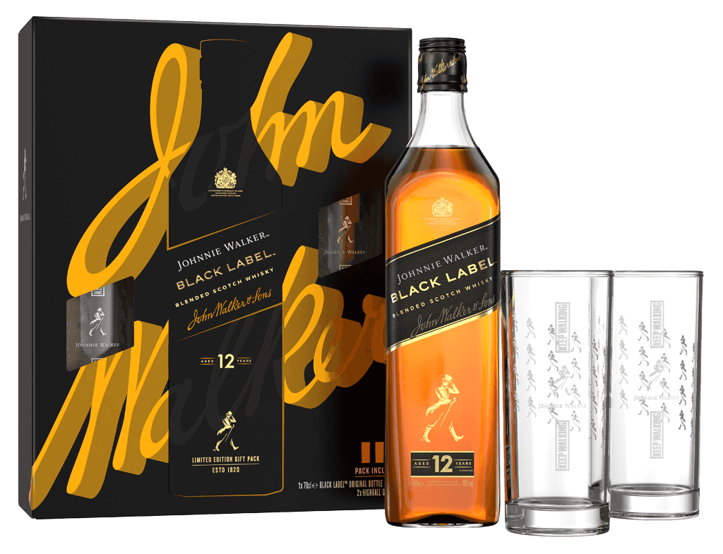 Johnnie Walker Black Label 40% 0,7L + 2 Poháre 2021