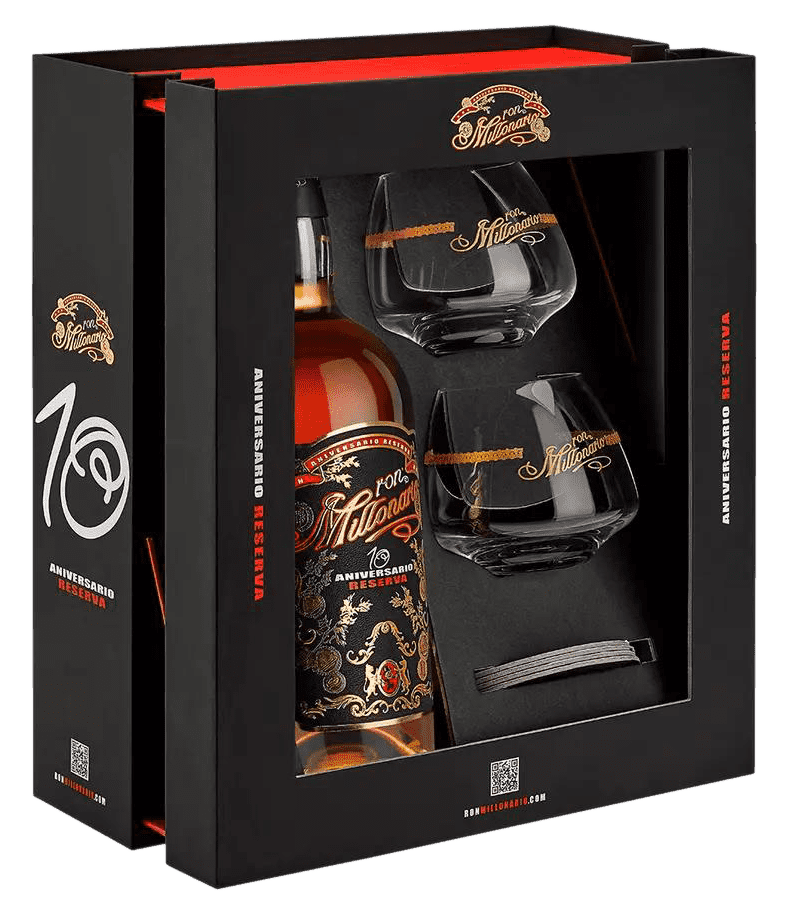 Millonario 10 Aniversario Reserva 40% 0,7L + 2 Poháre