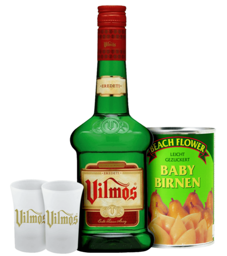 Vilmos Pear Pálinka 37,5% 0,7L + Kompót Babyhrušky A 2X Pohár Ako Darček