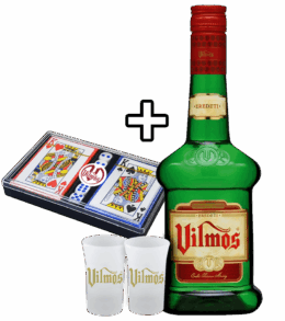 Vilmos Pear Pálinka 37,5% 0,7L + Kartový Set A 2X Shot Pohár Ako Darček