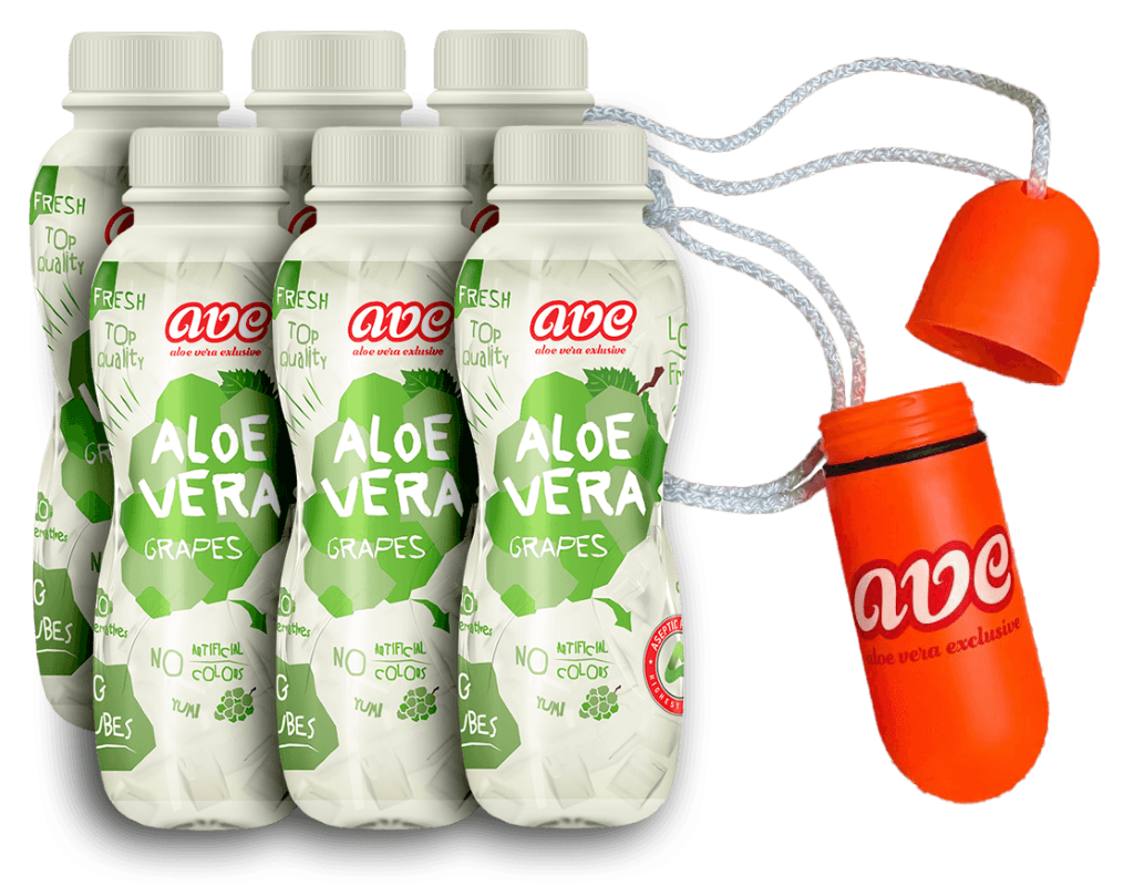 6X Ave Aloe Vera Biele Hrozno 0,3L + Peňaženka Na Krk Ako Darček