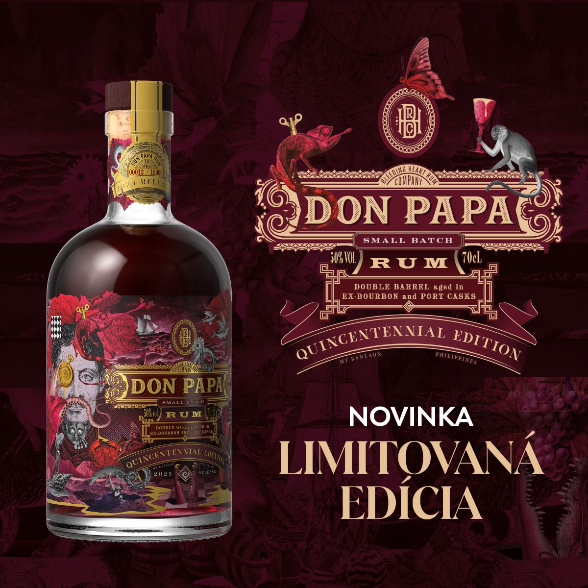 Rum Don Papa Port Cask Quincentennial Edition 50% 0,7L Tuba – Obrázok 2