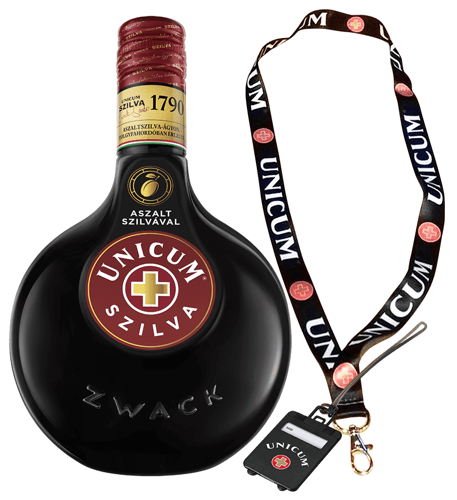 Likér Unicum Szilva Bylinný 32% 0,7L + Kľúčenka A Štítok Na Batožinu