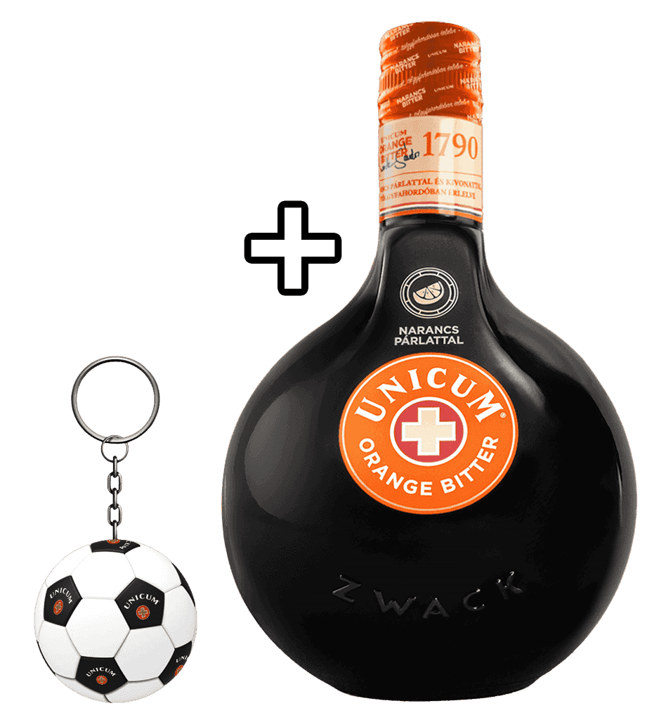 Likér Unicum Orange 34,5% 0,7L + Futbalová Kľúčenka Ako Darček